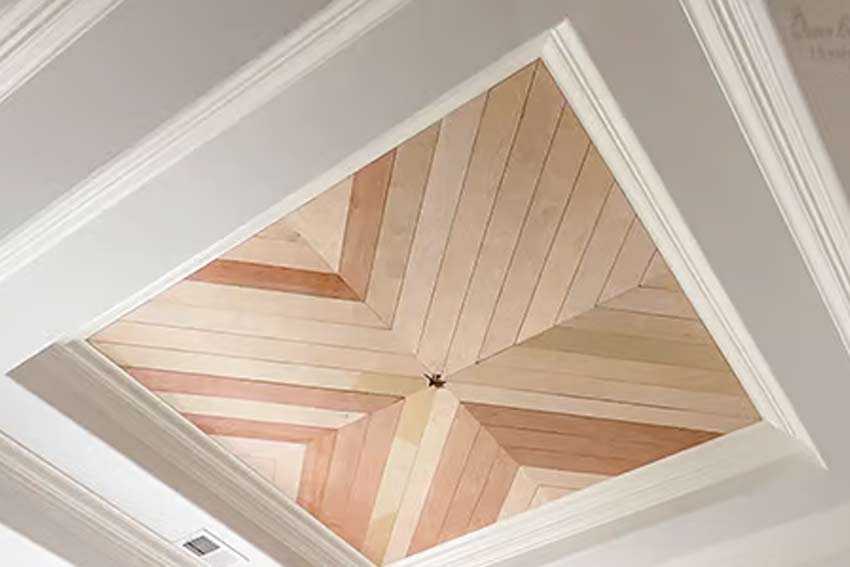 Plywood Chevron Ceiling Design
