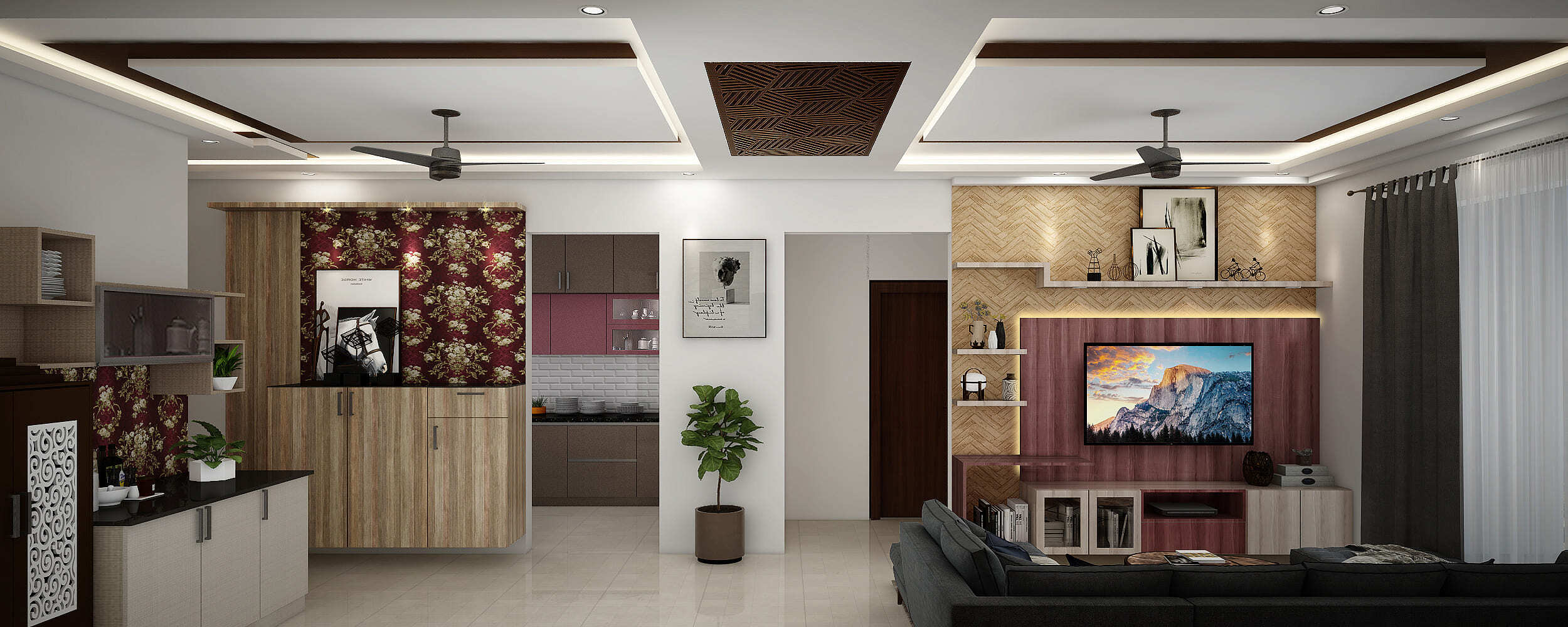 Simple and Efficient Bangalore Home Interiors for a Working Couple