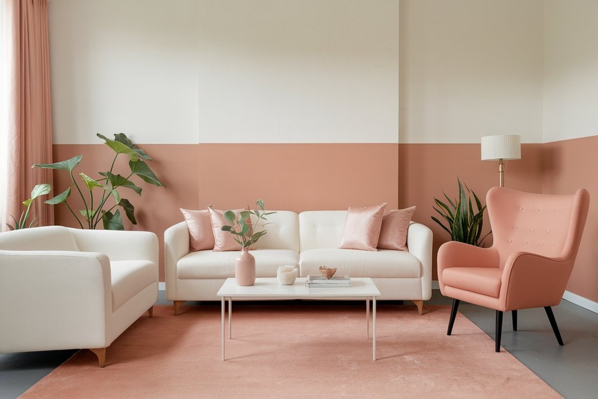 White and Peach
