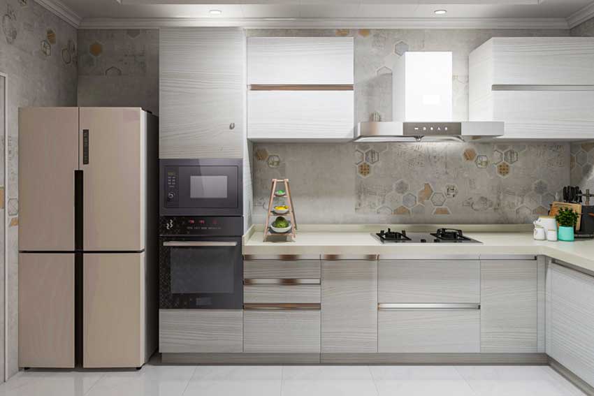 grey shaded simple kitchen design