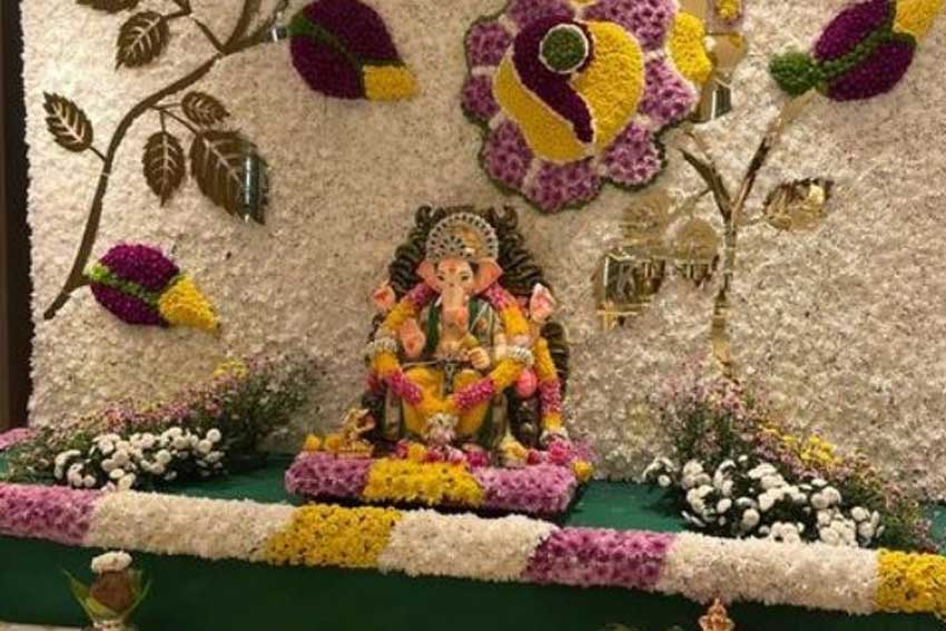 Floral Decoration for Ganesh Chaturthi