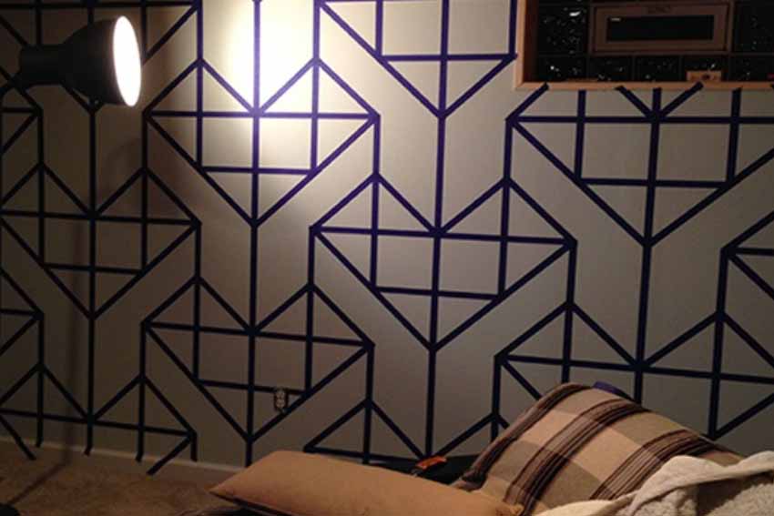 Easy Wall Paint Design Ideas with Tape