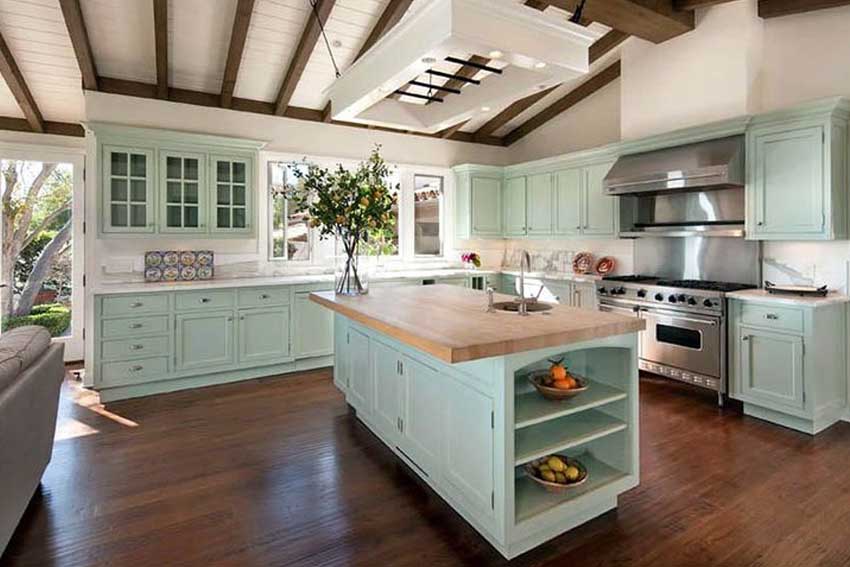 Soft Gray and Mint Kitchen Colour Combination