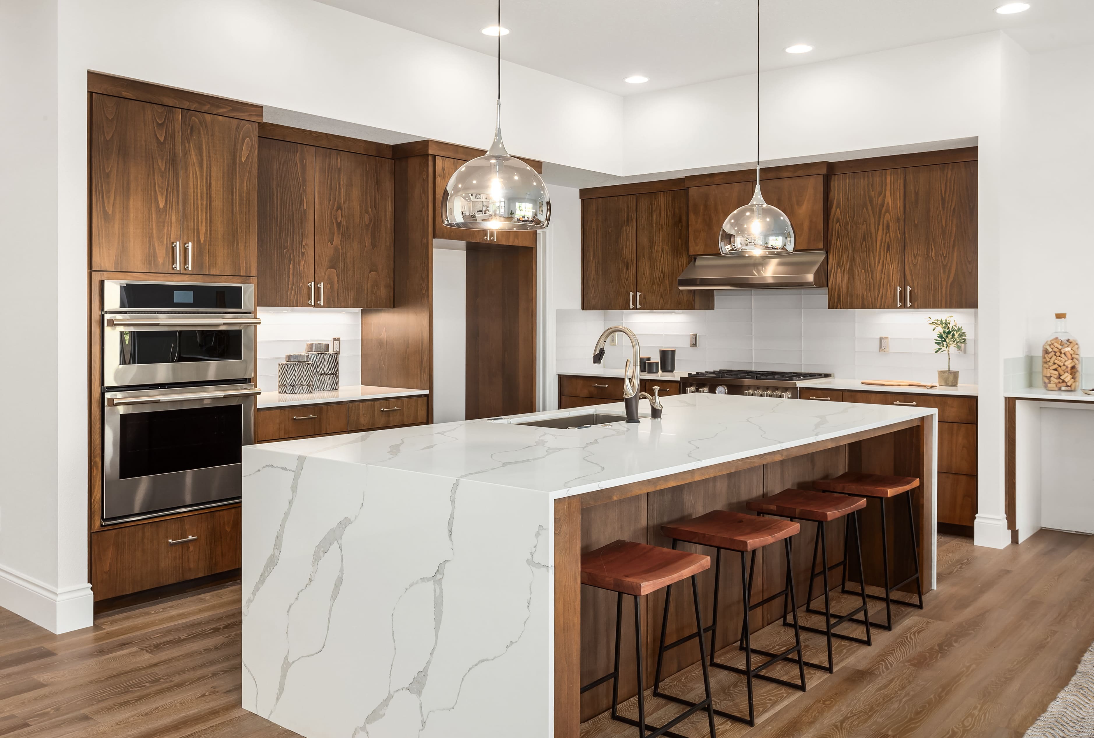 marbles and metals for modular kitchen