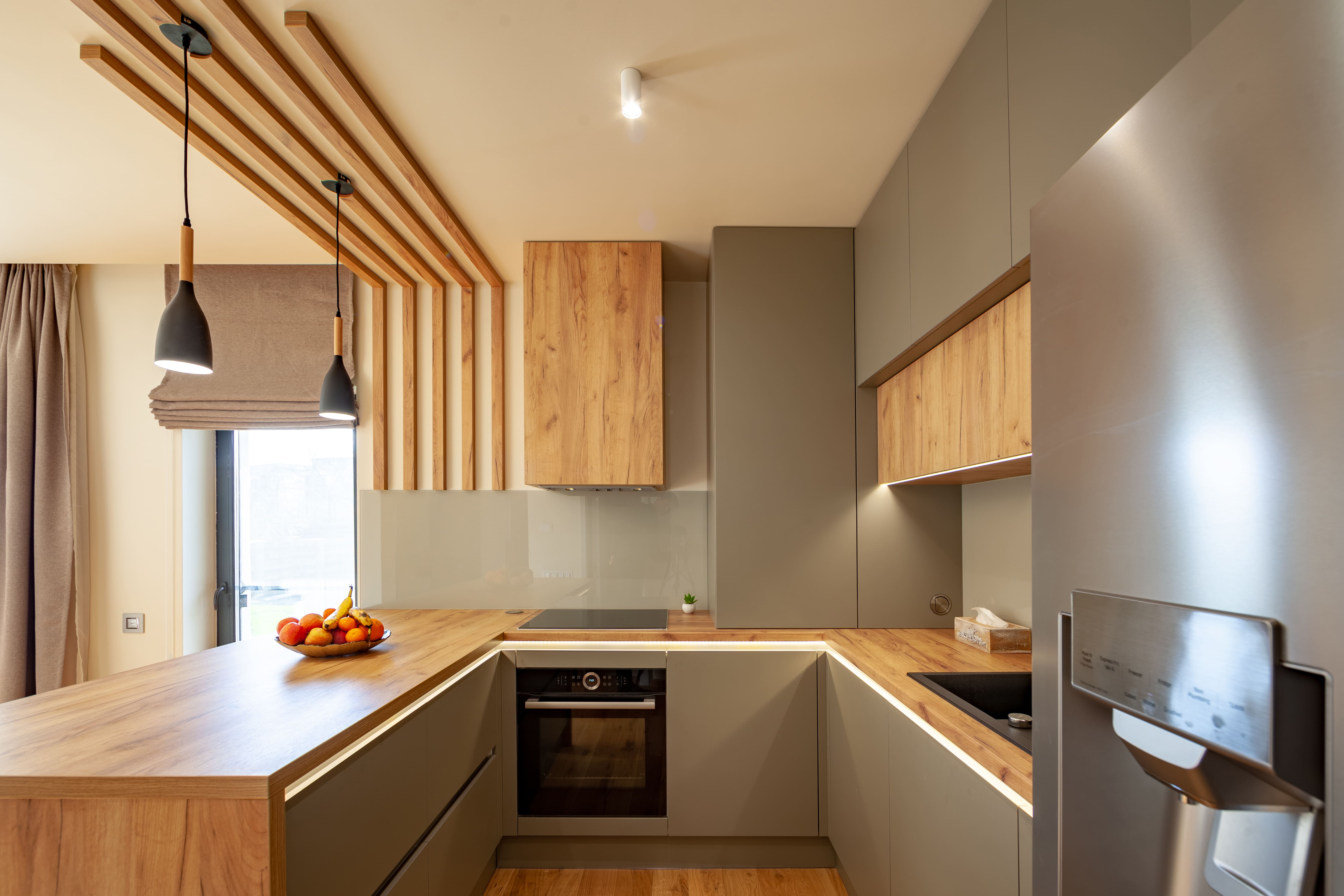 u shape modular kitchen design