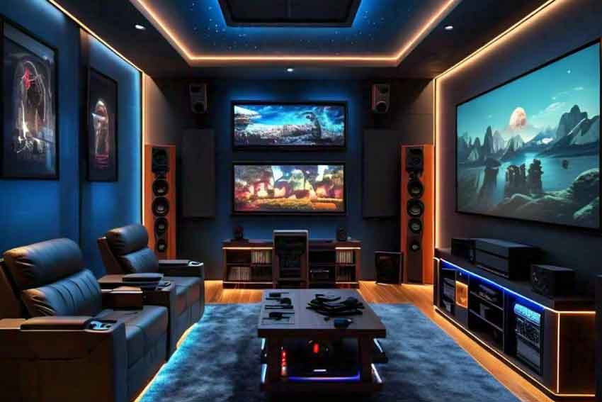 Tech-Savvy Interior Home Theater