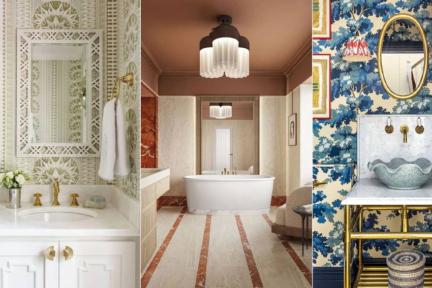 Eclectic Mix of Materials for Luxury Bathroom Interior Design