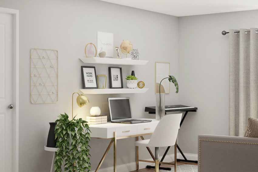 Living Room Home Office Design
