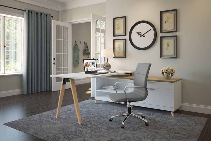 L-shaped Home Office Design