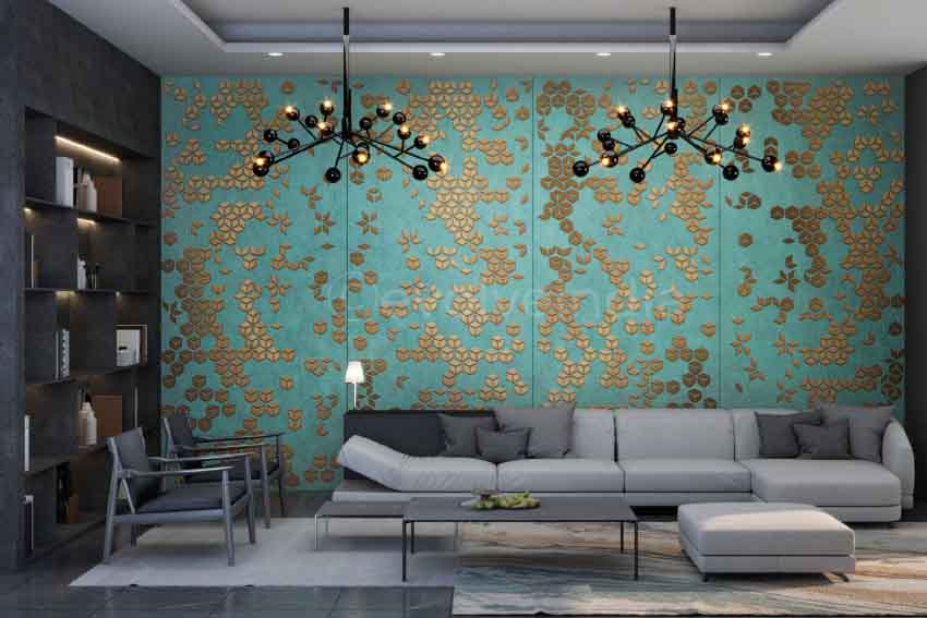 Metallic Accents in Wall Painting Design
