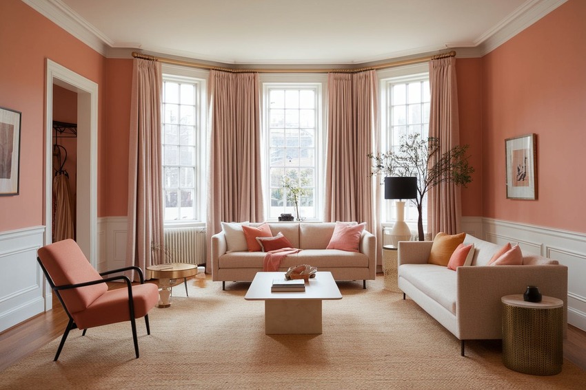 Peach - Living Room Paint Color