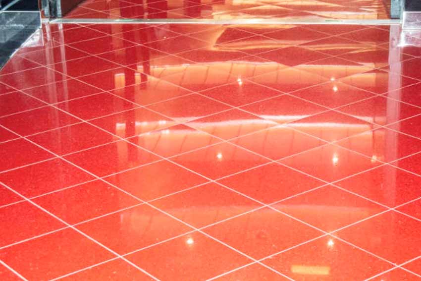 Red Oxide Flooring with Inlay Designs