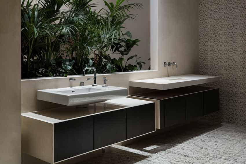 Sleek Wall-Mounted Modern Wash Basin with Cabinets