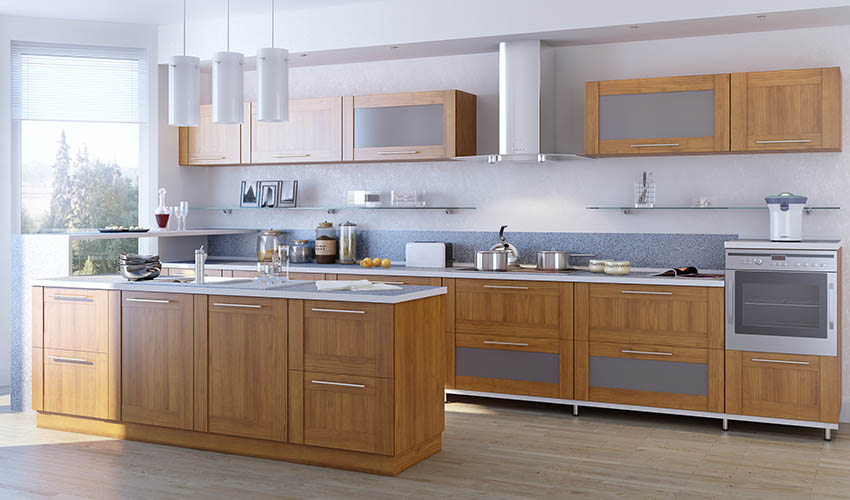 classy woody color for your modular kitchen
