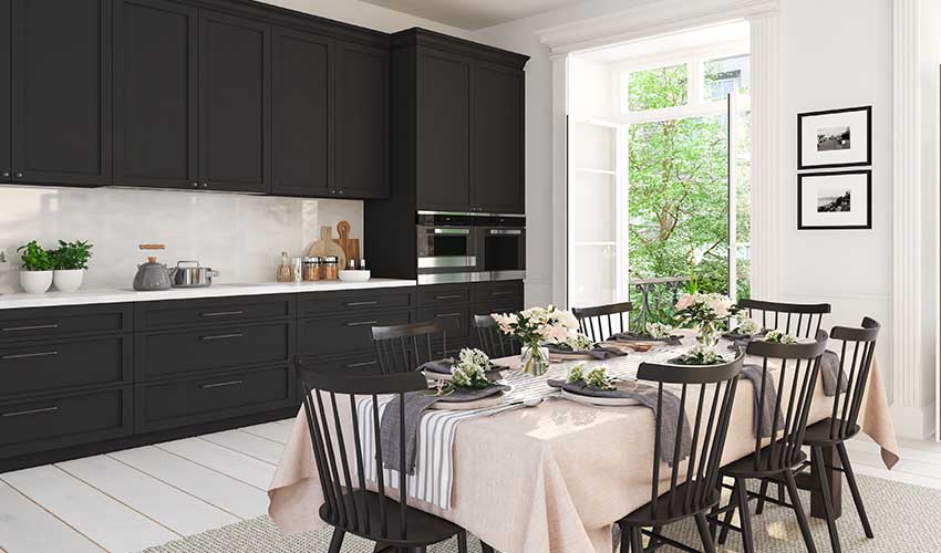 black to stand different for your modular kitchen