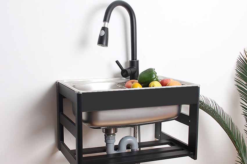 Wall-Mounted Stainless Steel Sink