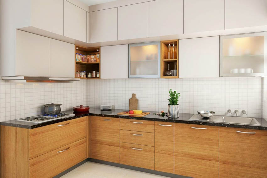 wooden theme modular kitchen design 