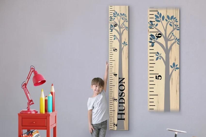 Personalized Growth Chart for Kids Bedroom Interior Design