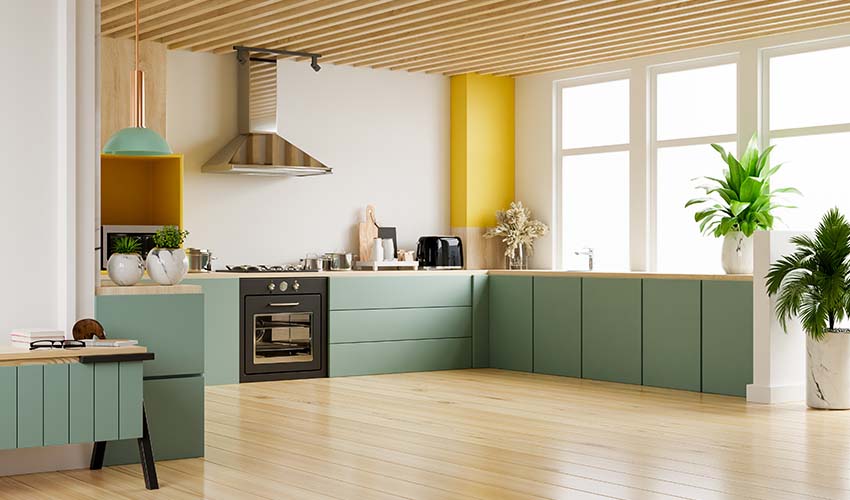 pop up yellow for your modular kitchen