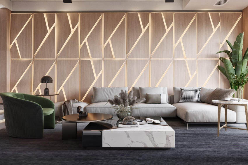 luxurious wall panel with a geometric play