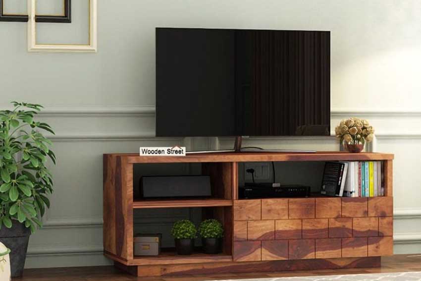 Floor Mounted Cabinet and Drawer Storage for the TV Unit Design