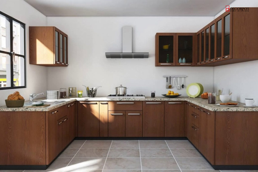 small u shape modular kitchen design
