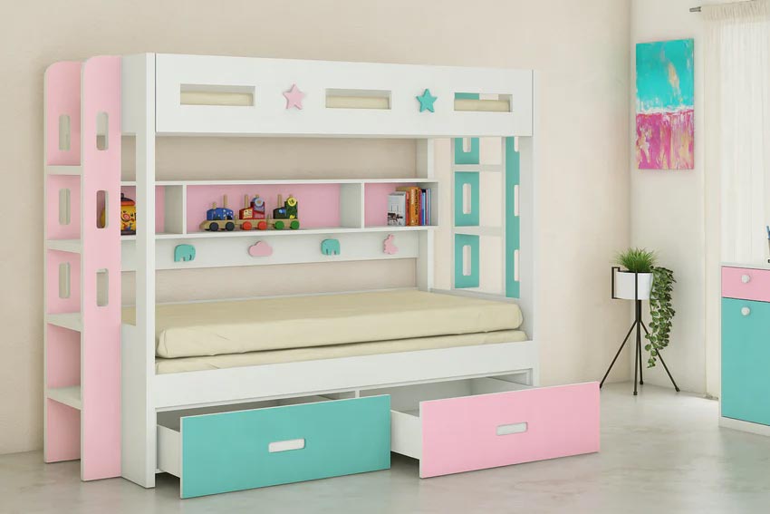 Bunk Beds with Storage for Kids Bedroom Interior Design