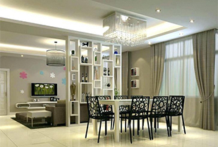 Home interior designers in Bangalore - Attractive Partition Designs between Living Room and Dining Hall