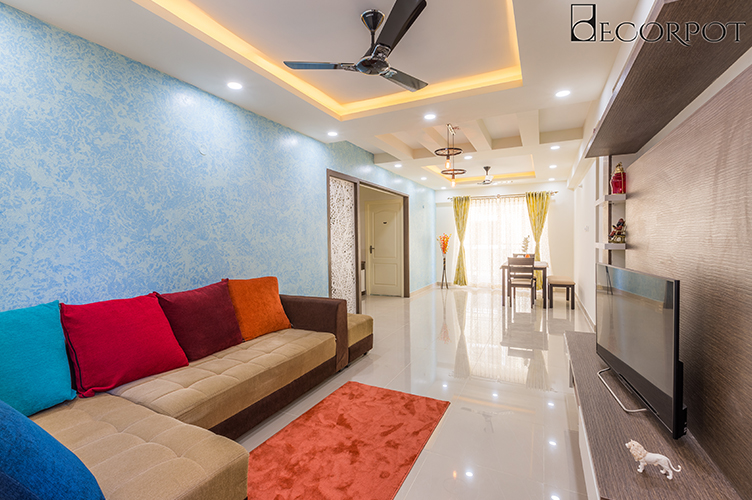3BHK Living Room Interiors Designers in Bangalore Krishnarajapura ...